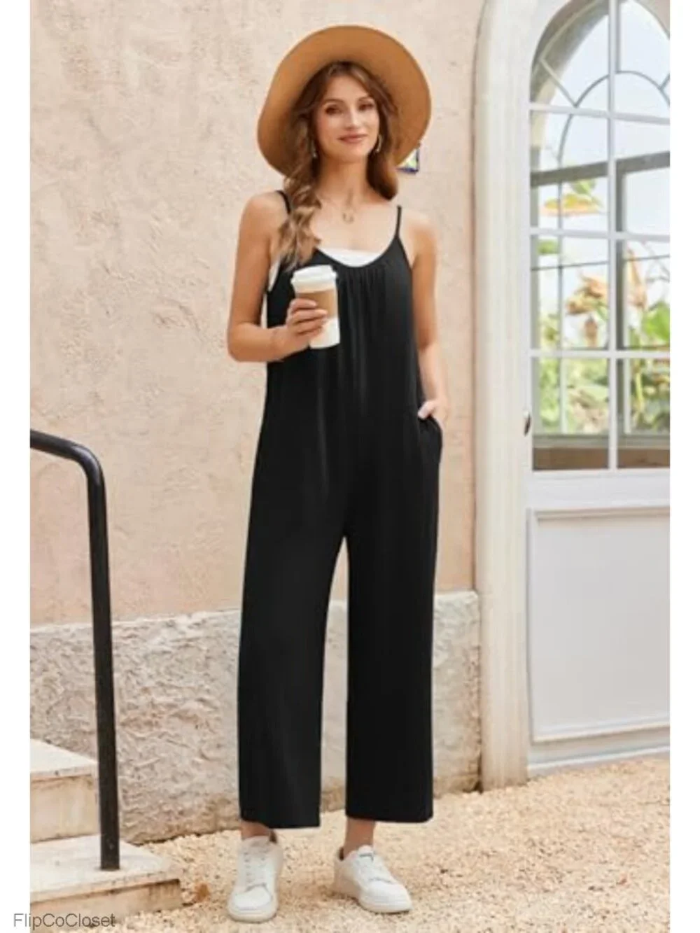 Boho Wide Leg Jumpsuit Women Sleeveless Summer Romper Adjustable Spaghetti